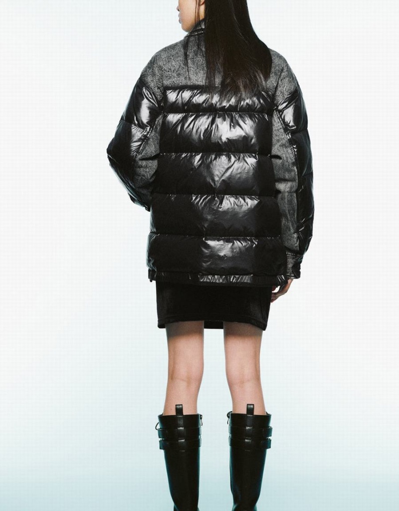 Chamarra Puffer Urban Revivo 2 In 1 Directo Mujer Negros | JDE4473NG