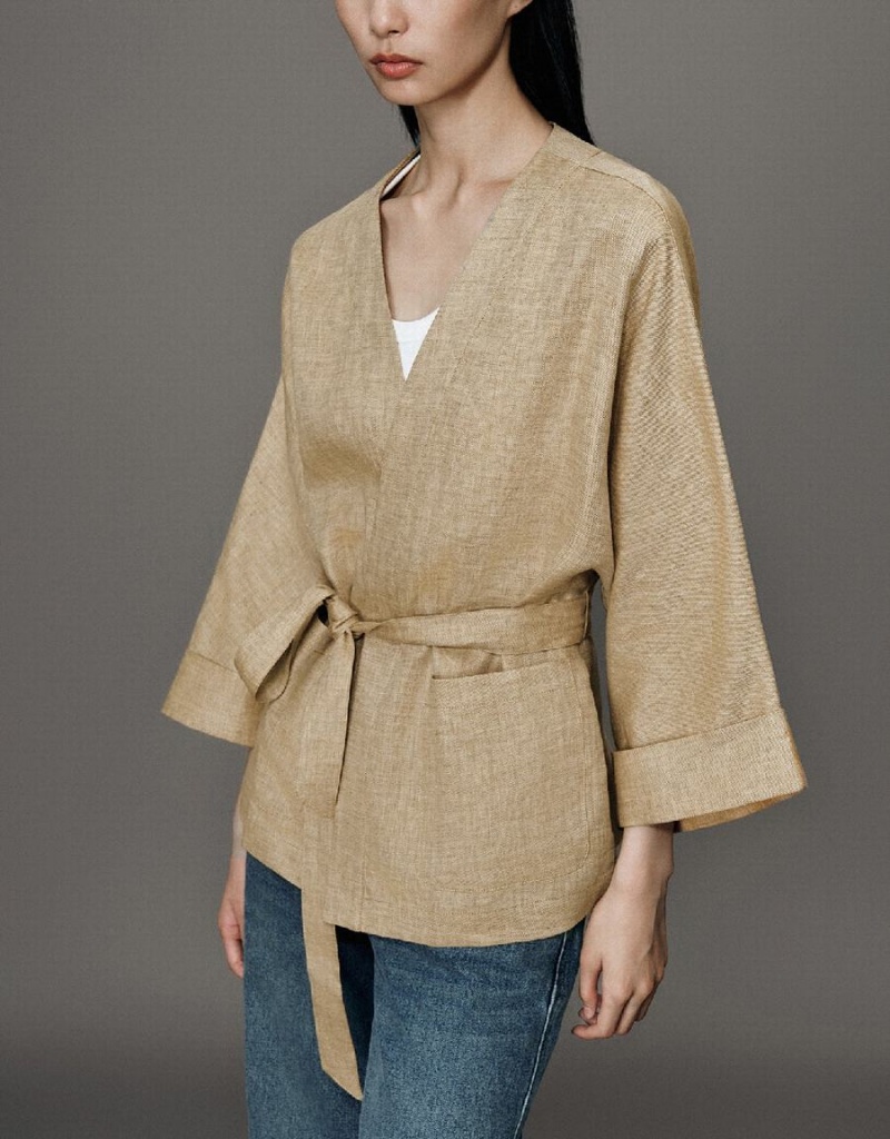 Chamarras Urban Revivo Dolman Sleeve Directo Mujer Kaki | TKP1064KD