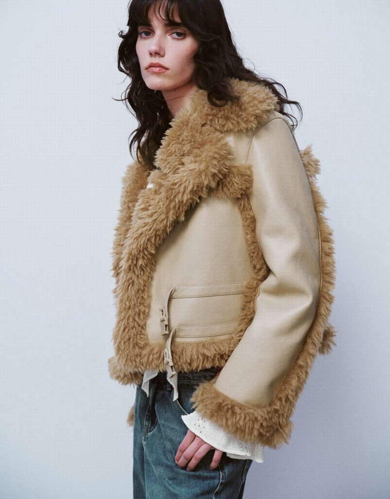 Chamarras Urban Revivo Furry Directo Mujer Kaki | GML3756BB