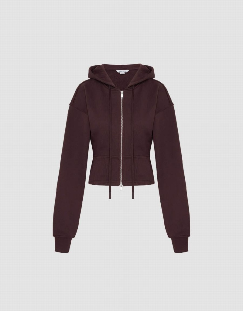 Chaqueta Con Capucha Urban Revivo Cremallera Front De Punto Mujer Morados | MPJ8375JY