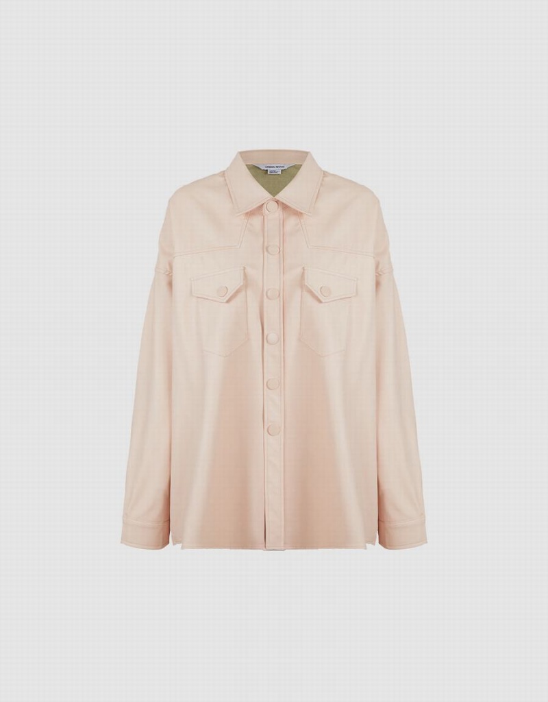 Chaquetas De Cuero Urban Revivo Faux Mujer Rosas | HJQ7014SL