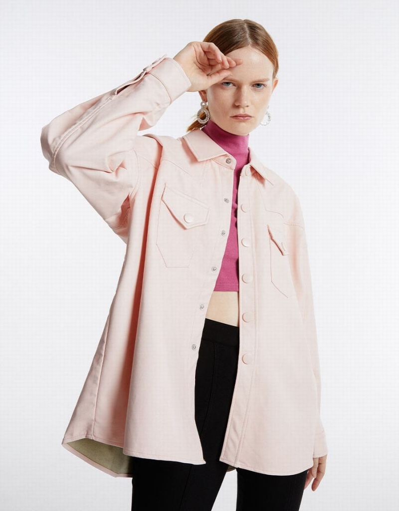 Chaquetas De Cuero Urban Revivo Faux Mujer Rosas | HJQ7014SL
