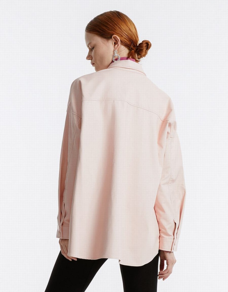 Chaquetas De Cuero Urban Revivo Faux Mujer Rosas | HJQ7014SL