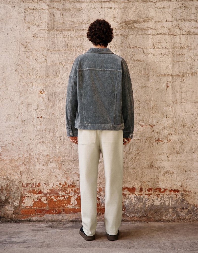 Chaquetas De Mezclilla Urban Revivo Textured Button Up Hombre Grises Claro | JNO1754FC