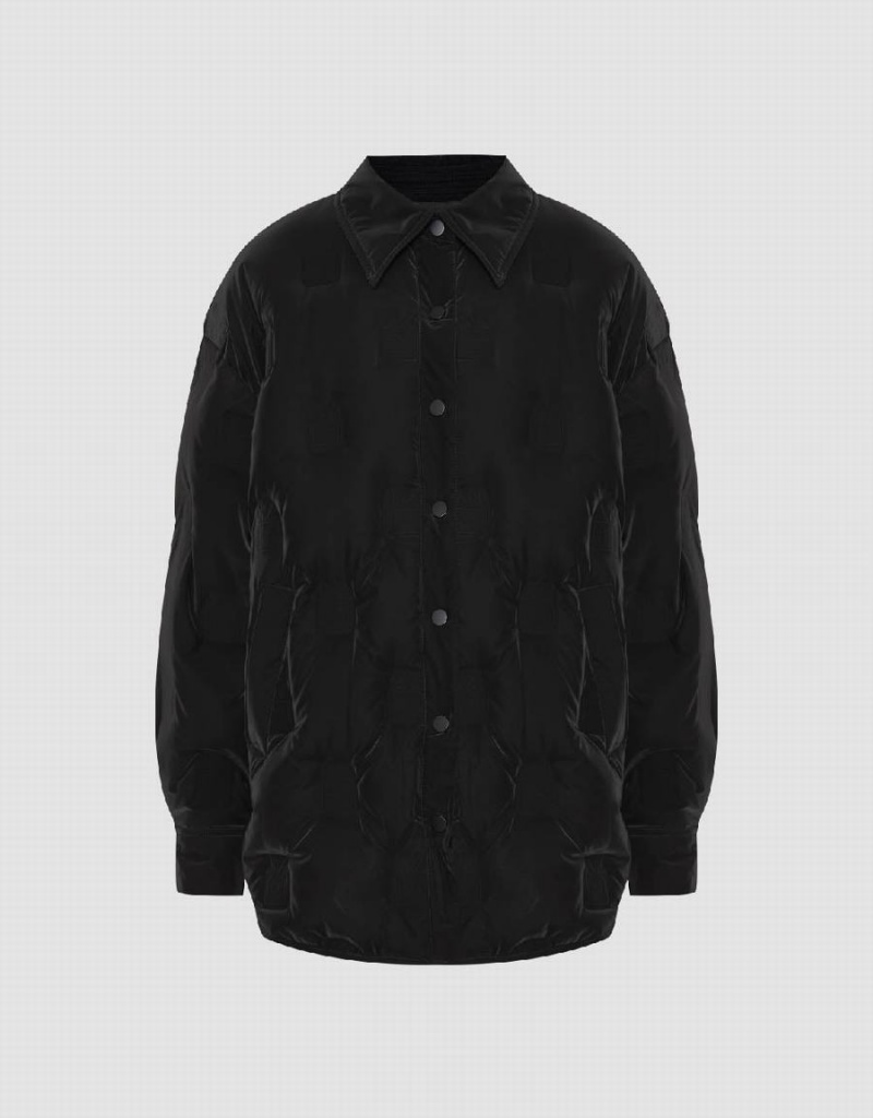 Chaquetas De Plumas Urban Revivo Pressed Button Mujer Negros | KCT146GP