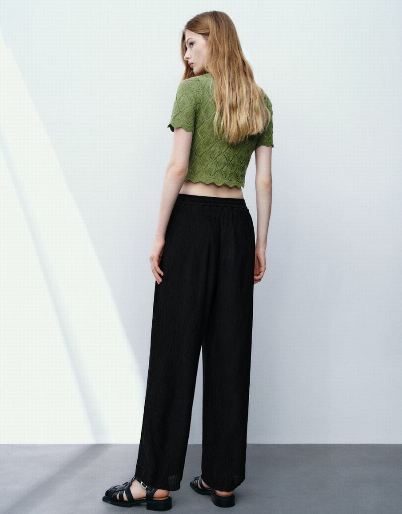Cárdigan Urban Revivo Button Up Crew Neck De Punto Mujer Verdes | FMP3771NX