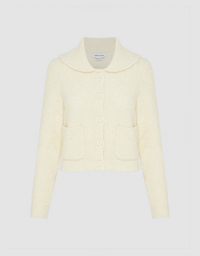 Cárdigan Urban Revivo Button Up De Punto Mujer Blancos | IEG857GT