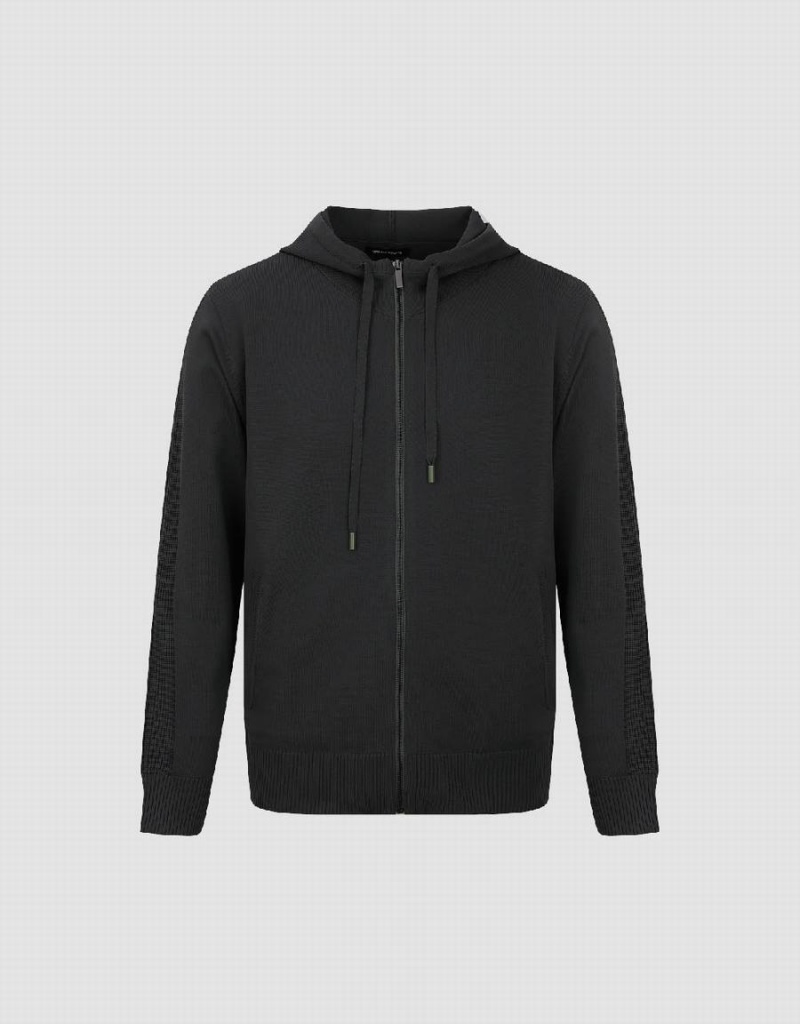 Cárdigan Urban Revivo Cremallera Front Encapuchado De Punto Hombre Grises Oscuro | AFZ1715CL