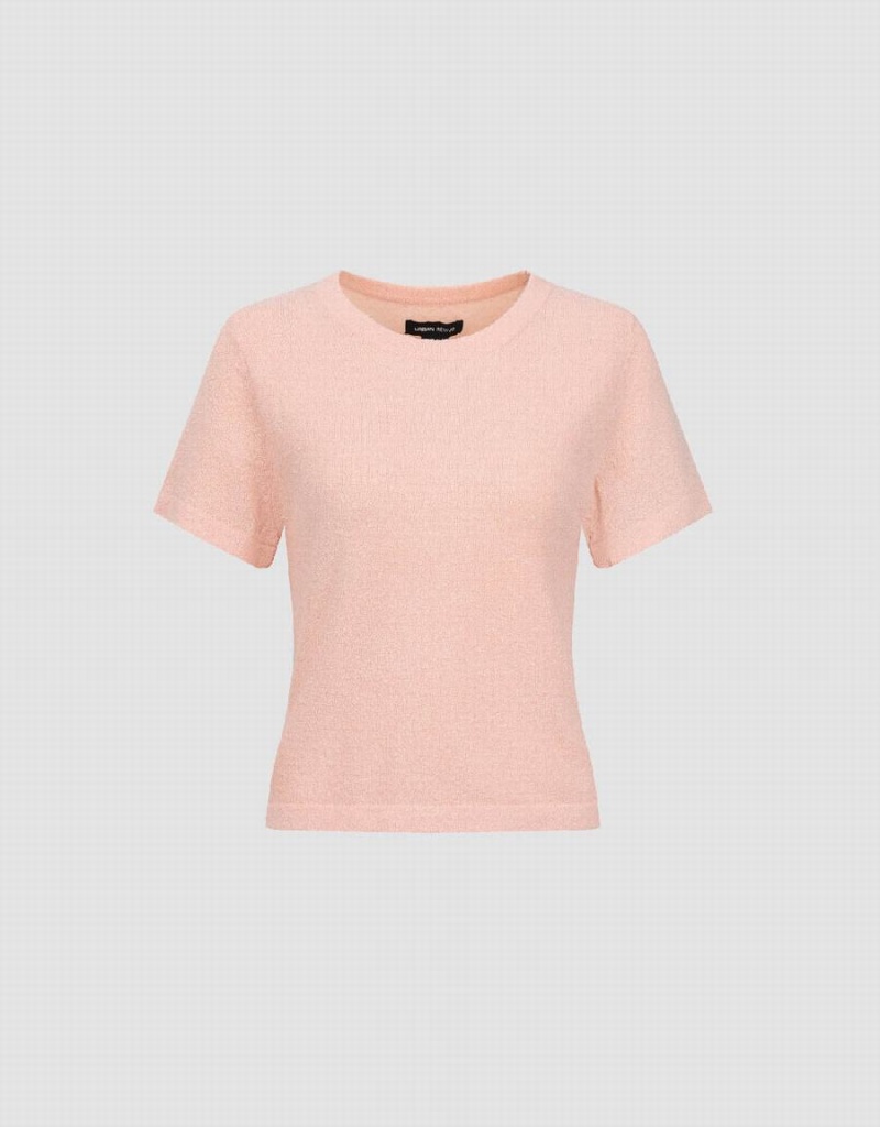Cárdigan Urban Revivo Crew Neck De Punto Mujer Rosas | ONY4416PZ
