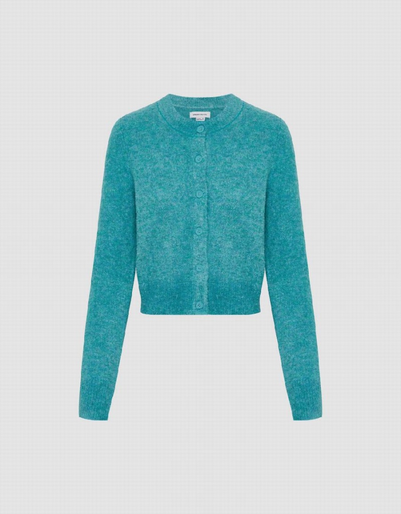 Cárdigan Urban Revivo Crew Neck De Punto Mujer Azules | NLF6797BB