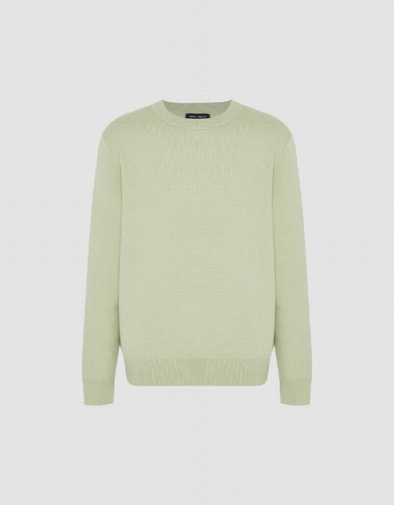 Cárdigan Urban Revivo Crew Neck De Punto Hombre Verdes | KTA6747NS