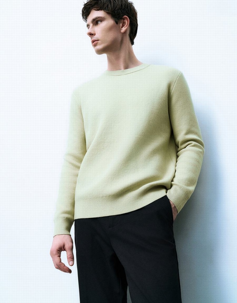 Cárdigan Urban Revivo Crew Neck De Punto Hombre Verdes | KTA6747NS