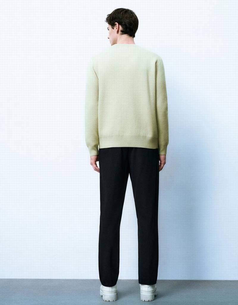 Cárdigan Urban Revivo Crew Neck De Punto Hombre Verdes | KTA6747NS