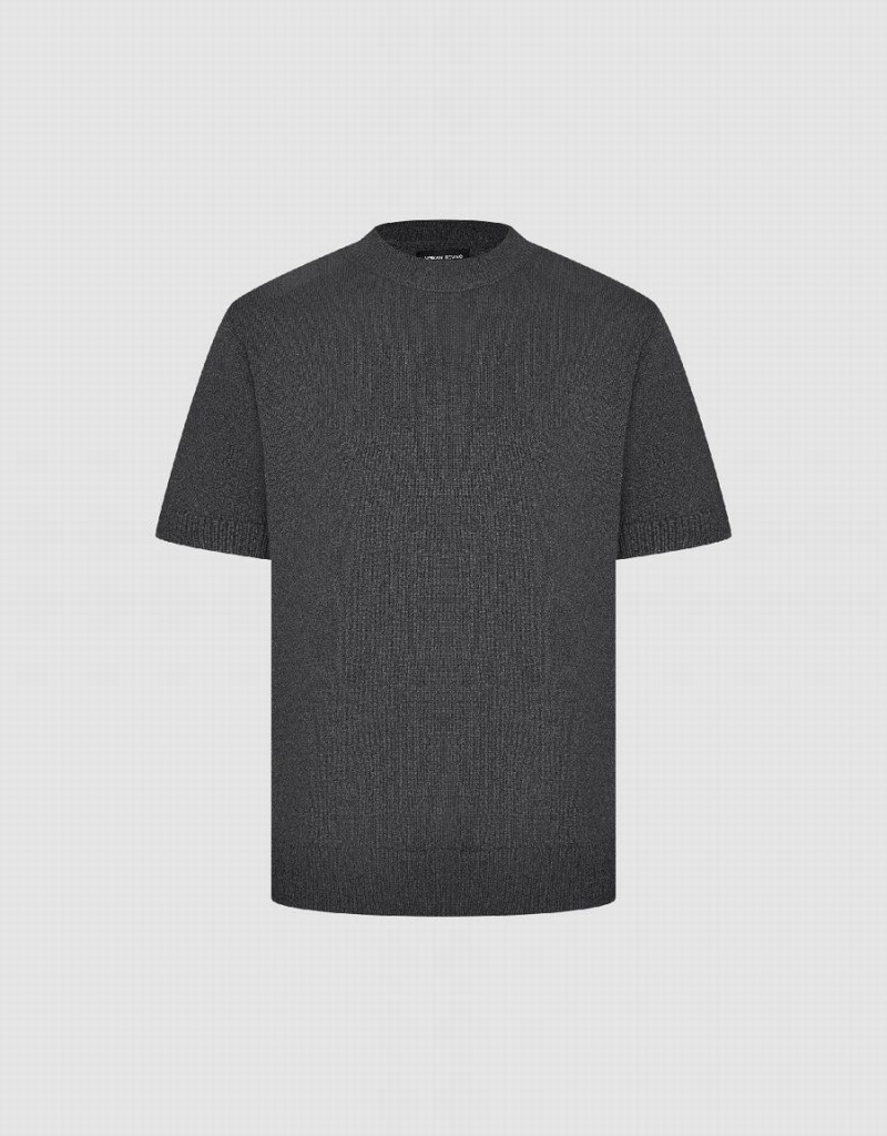 Cárdigan Urban Revivo Crew Neck De Punto Hombre Grises | JRJ1871KG