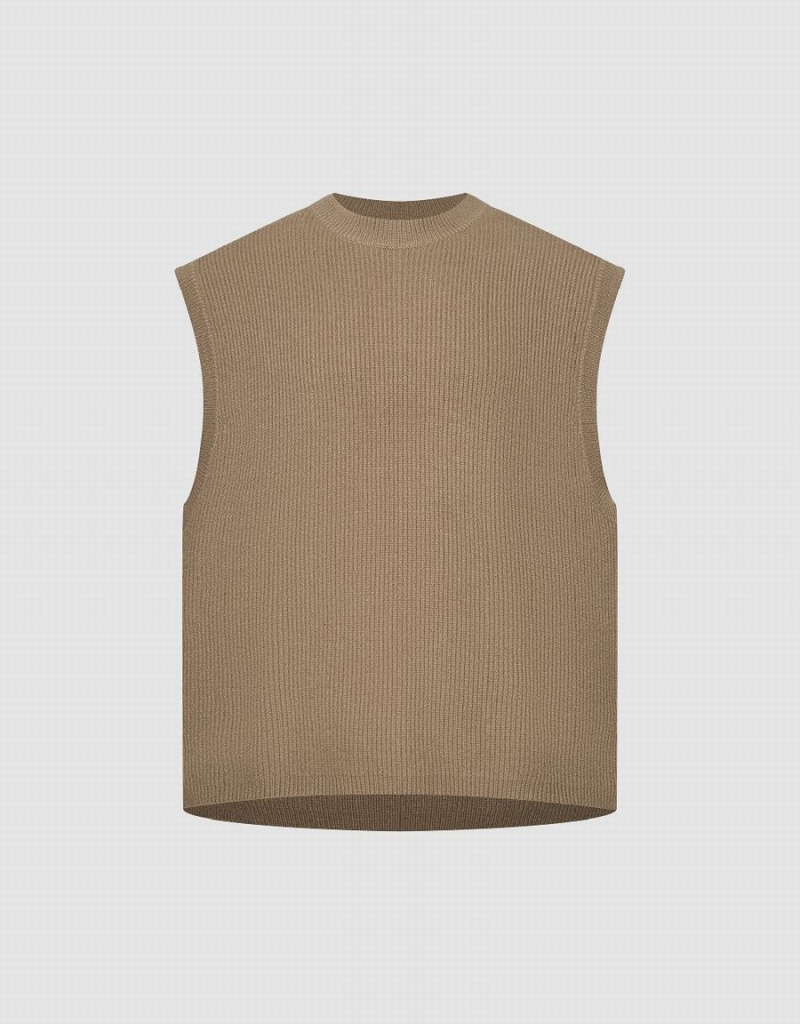 Cárdigan Urban Revivo De Punto Hombre Marrom | QDH6219CK