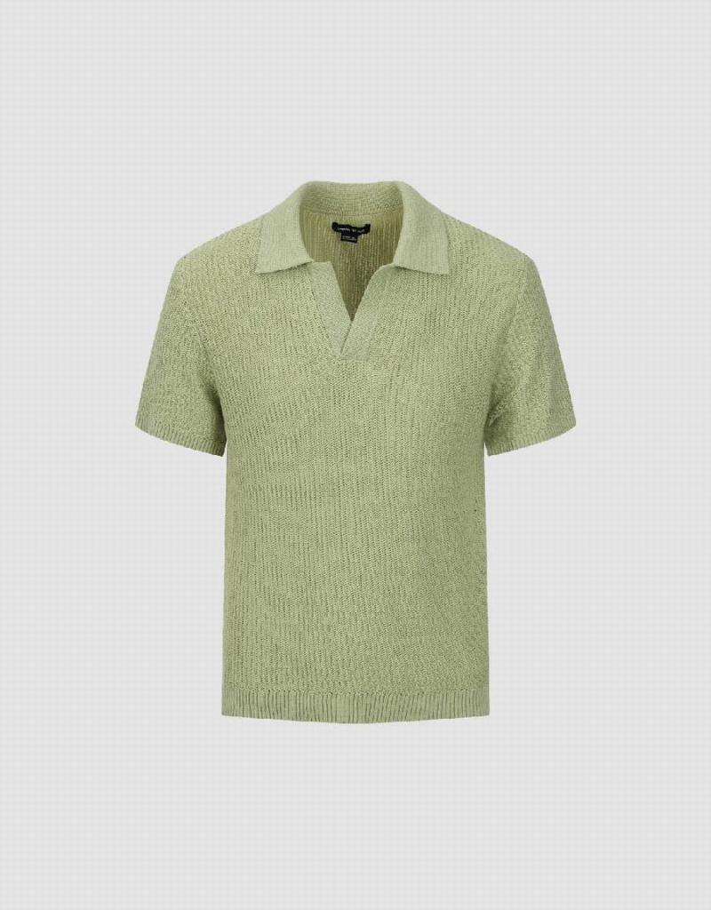 Cárdigan Urban Revivo De Punto Lapel Hombre Verdes | JTK7811HD