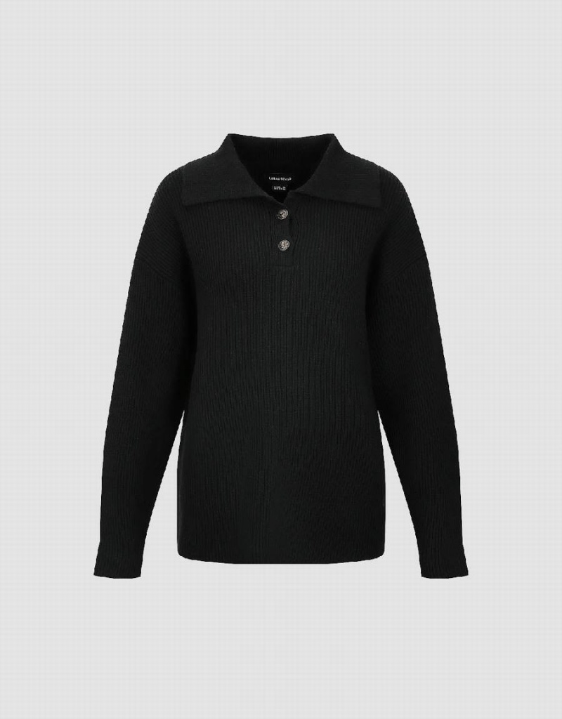 Cárdigan Urban Revivo Drop Shoulder Sleeve De Punto Mujer Negros | SGJ3146VK