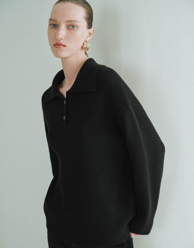 Cárdigan Urban Revivo Drop Shoulder Sleeve De Punto Mujer Negros | SGJ3146VK