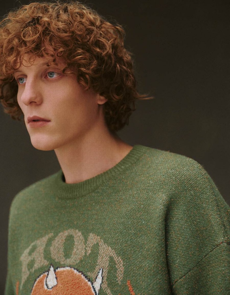 Cárdigan Urban Revivo Drop Shoulder Sleeve Crew Neck De Punto Hombre Verdes | BHP7325FW