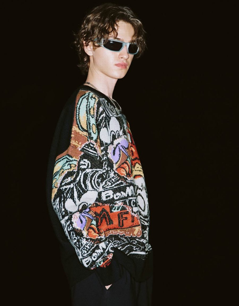 Cárdigan Urban Revivo Estampados Printed De Punto Hombre Multicolor | MQV5440YB