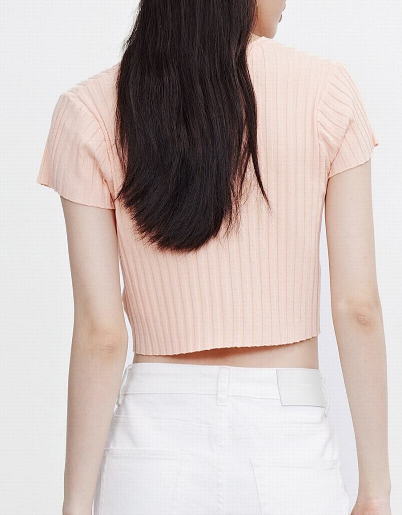 Cárdigan Urban Revivo Flower Cropped Knit Top Mujer Rosas | CYD132ZL
