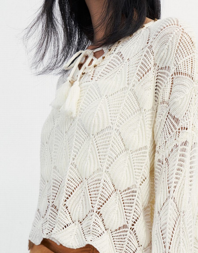 Cárdigan Urban Revivo Pointelle De Punto Top Mujer Beige | DGQ1100FO