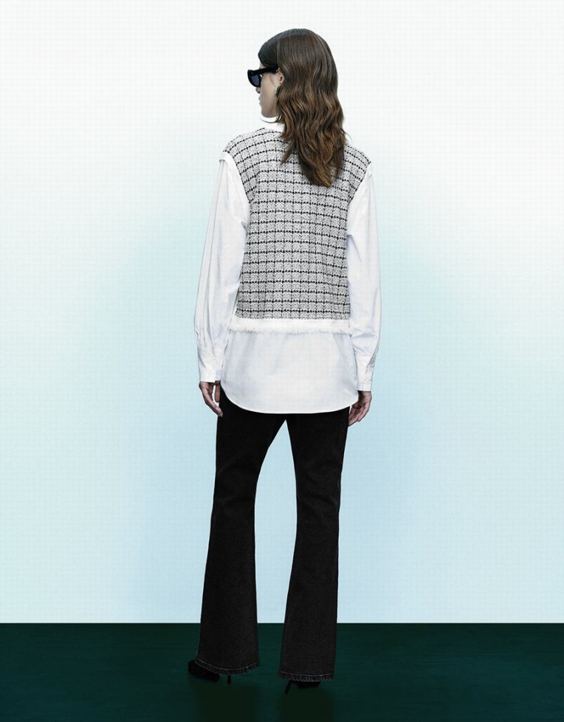 Cárdigan Urban Revivo Puff Sleeve 2 In 1 De Punto Mujer Blancos | KSC866GF