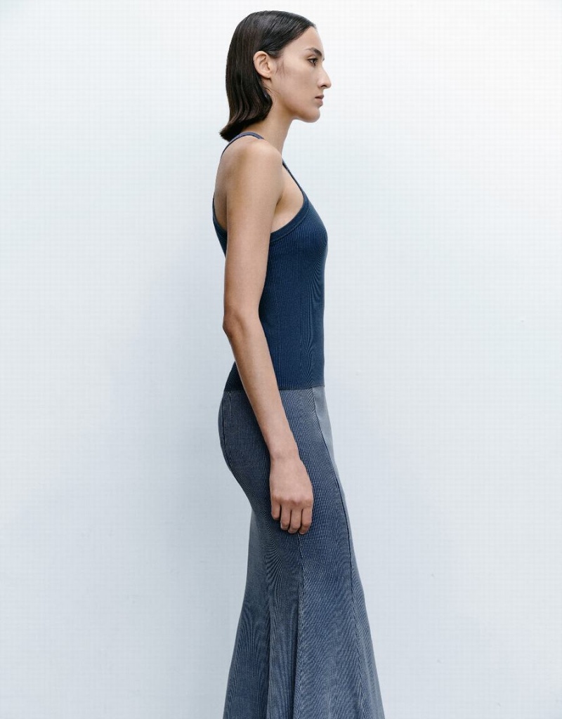 Cárdigan Urban Revivo Rib De Punto Mujer Azules | KZB8730UQ