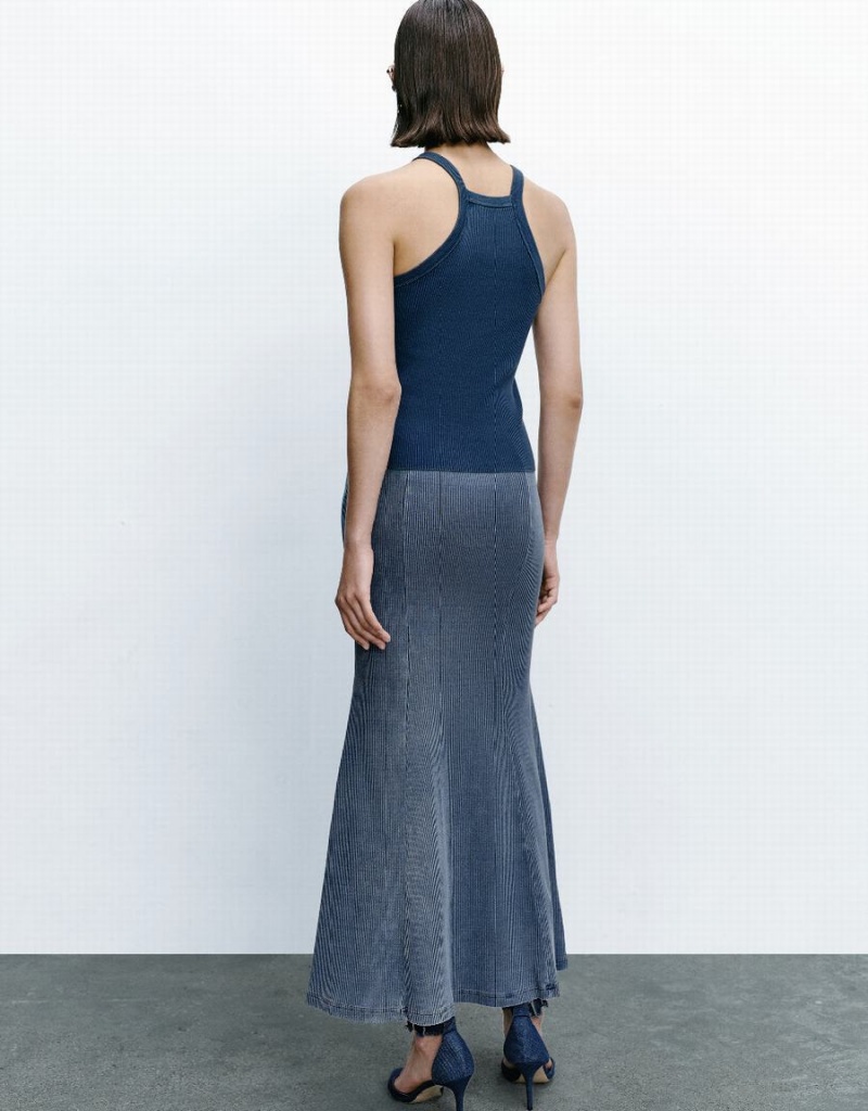 Cárdigan Urban Revivo Rib De Punto Mujer Azules | KZB8730UQ