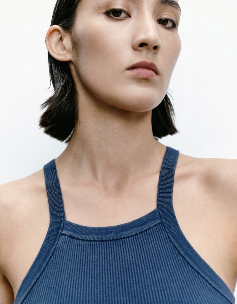 Cárdigan Urban Revivo Rib De Punto Mujer Azules | KZB8730UQ