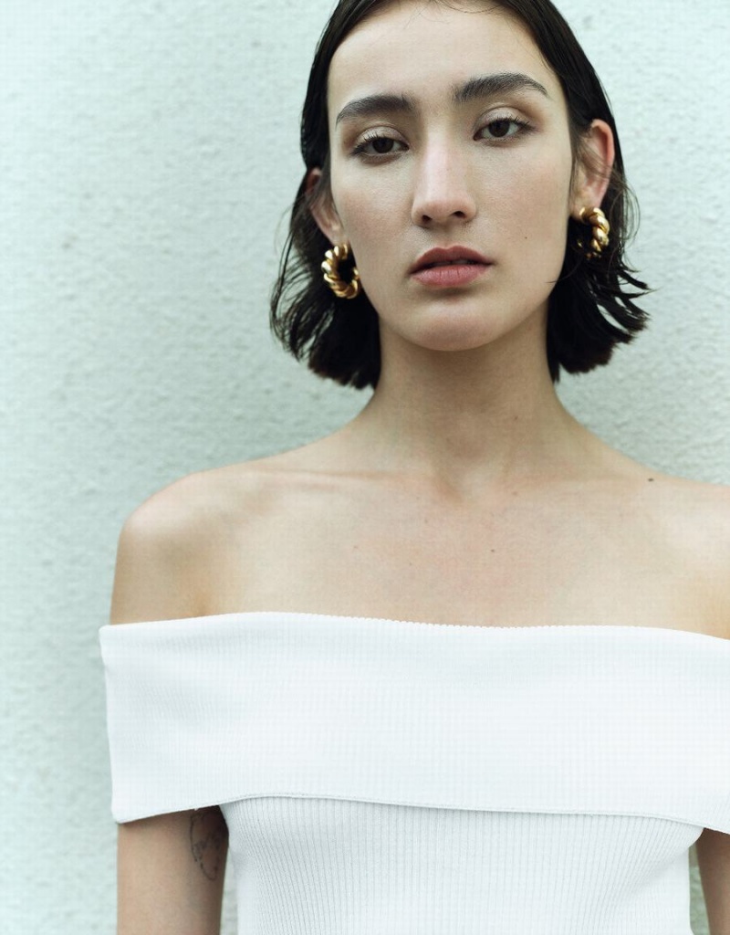 Cárdigan Urban Revivo Sin Manga De Punto Top Mujer Blancos | VSF691TS