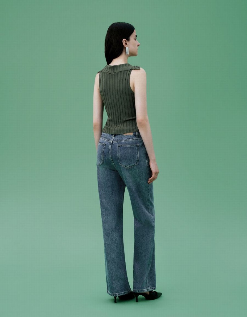 Cárdigan Urban Revivo Surplice Neck De Punto Mujer Verdes | URN4817UX