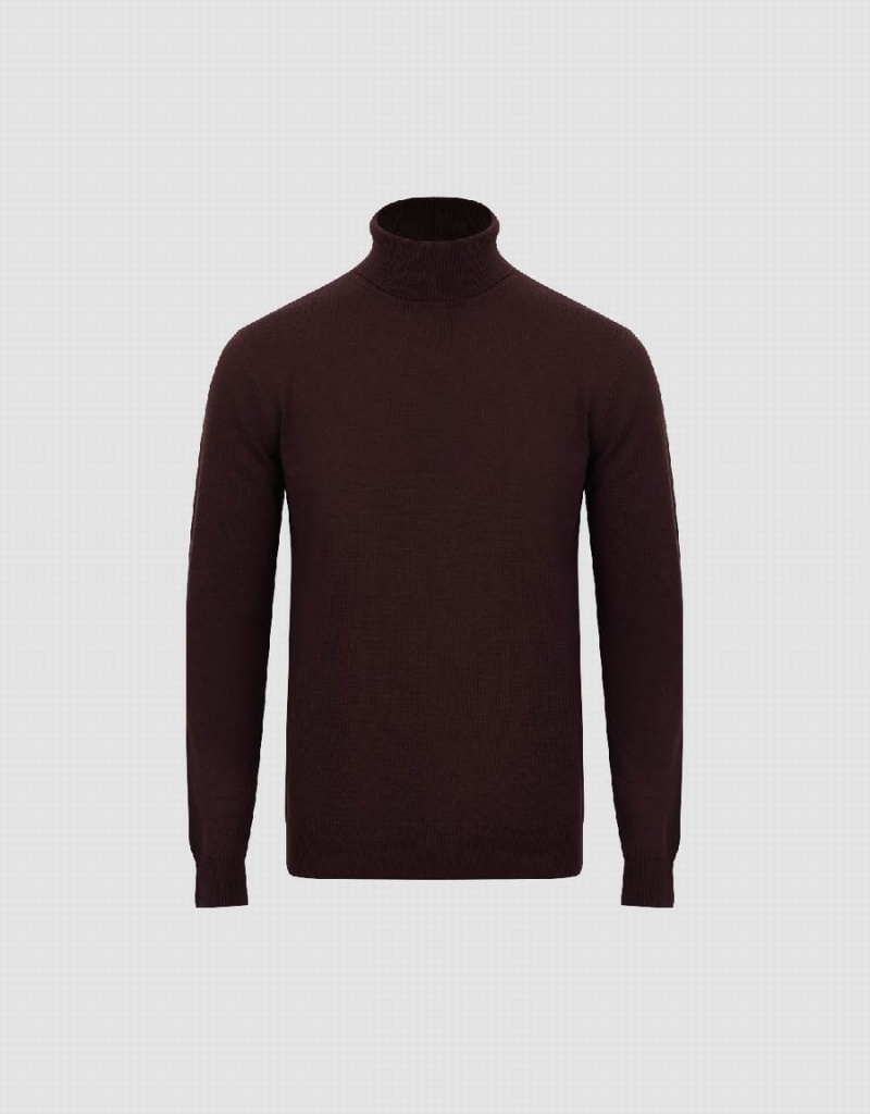 Cárdigan Urban Revivo Turtle Neck De Punto Hombre Rojos | WJE4873JD