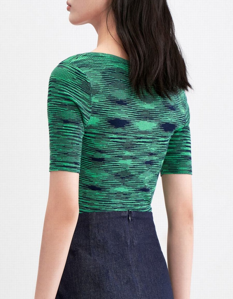 Cárdigan Urban Revivo U Neck Button Front Flaco Mujer Verdes Claro | AXV7314NM