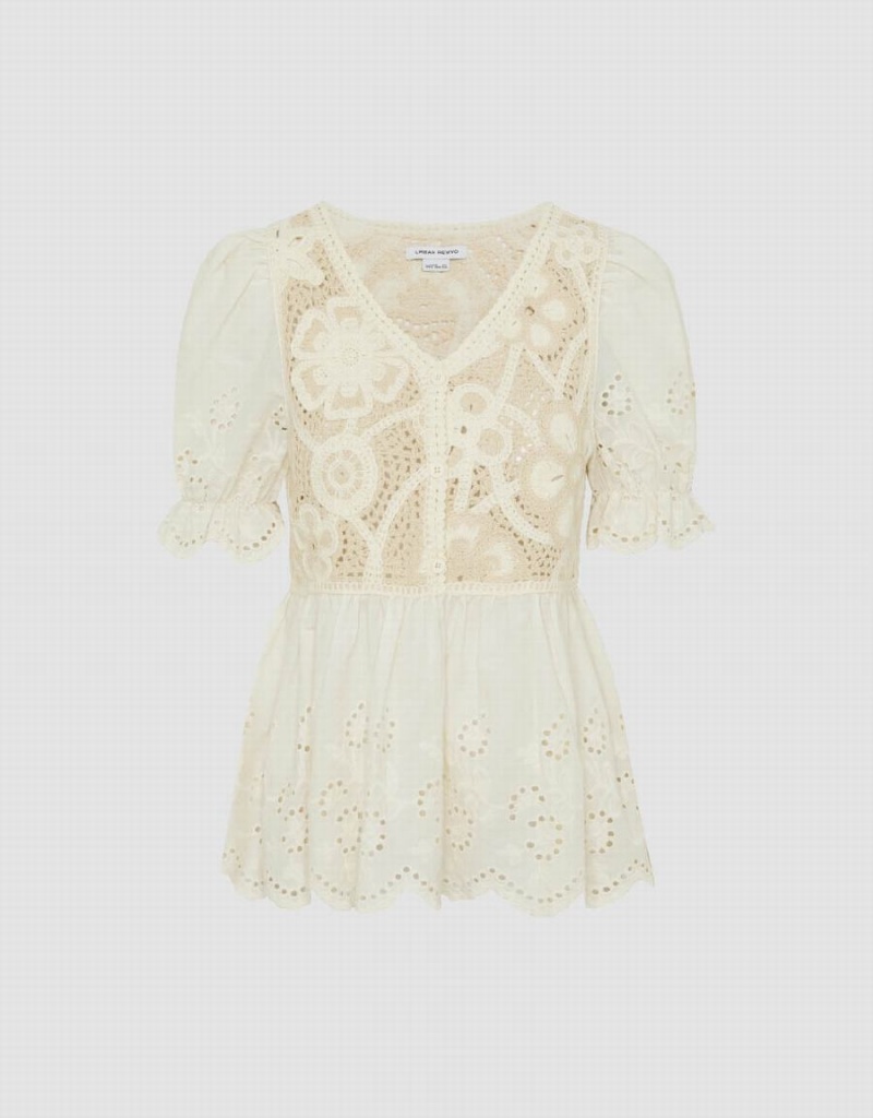 Cárdigan Urban Revivo V-Neck De Punto Mujer Beige | ZSD7648FX