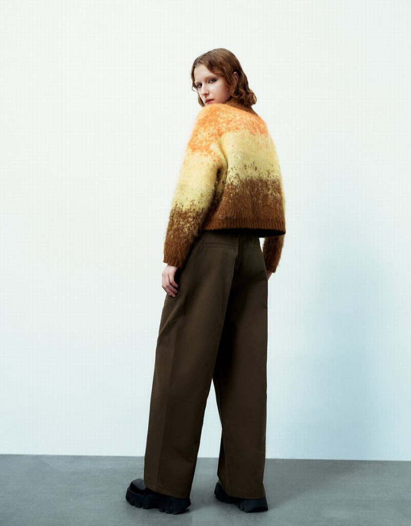 Cárdigan Urban Revivo Zip Half Placket A Rayas Furry De Punto Mujer Multicolor | PMP3073FI