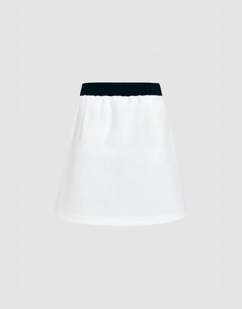 Falda Urban Revivo Contrast Trim Mini Mujer Blancos | HWZ9389MH