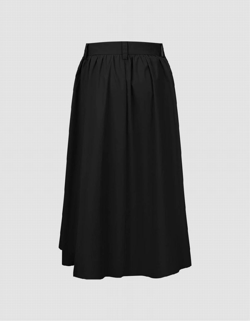Falda Urban Revivo Midi A-Line Mujer Negros | XHH724VW