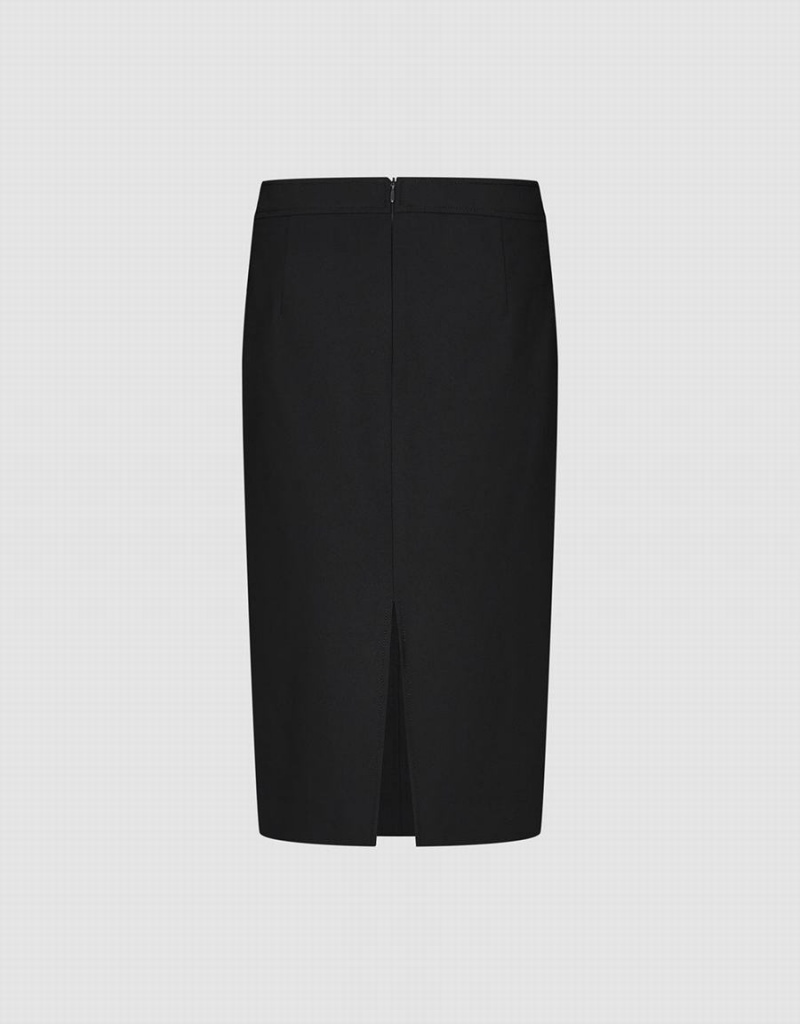 Falda Urban Revivo Midi Directo Mujer Negros | HML3394UP