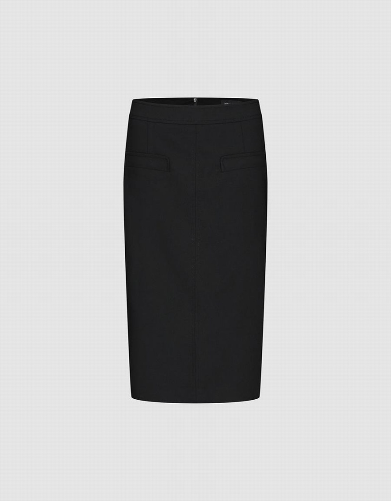 Falda Urban Revivo Midi Directo Mujer Negros | HML3394UP