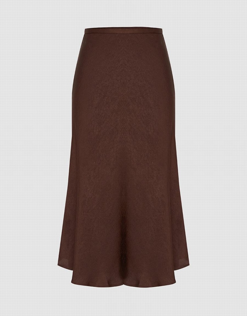 Falda Urban Revivo Midi Fishtail Mujer Marrom | UGK2289QM