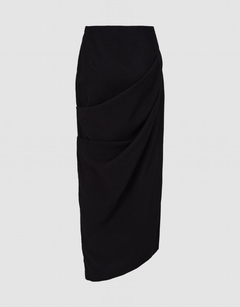 Falda Urban Revivo Midi Flaco-Fit Mujer Negros | XUQ3214ET
