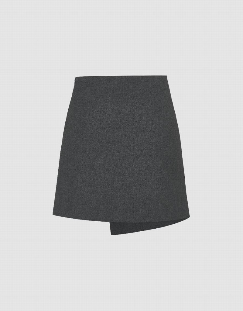 Falda Urban Revivo Mini A-Line Mujer Grises Oscuro | ZUE6924TR