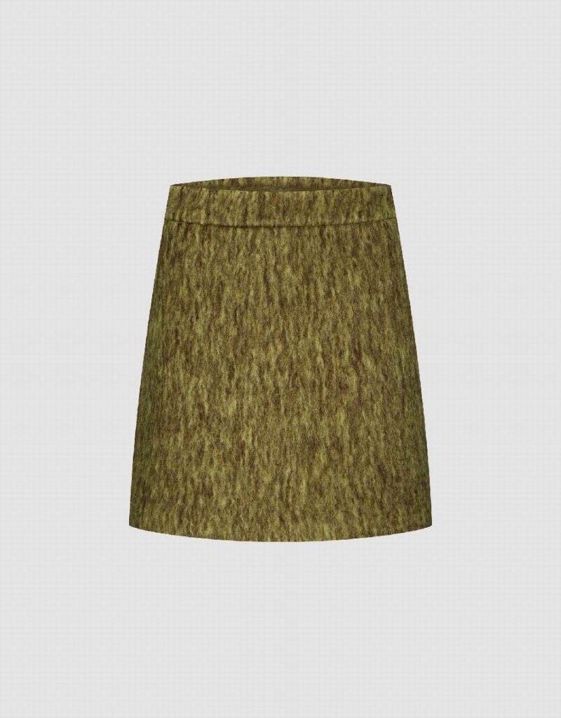 Falda Urban Revivo Mini A-Line Mujer Verdes | ZGW5549TI