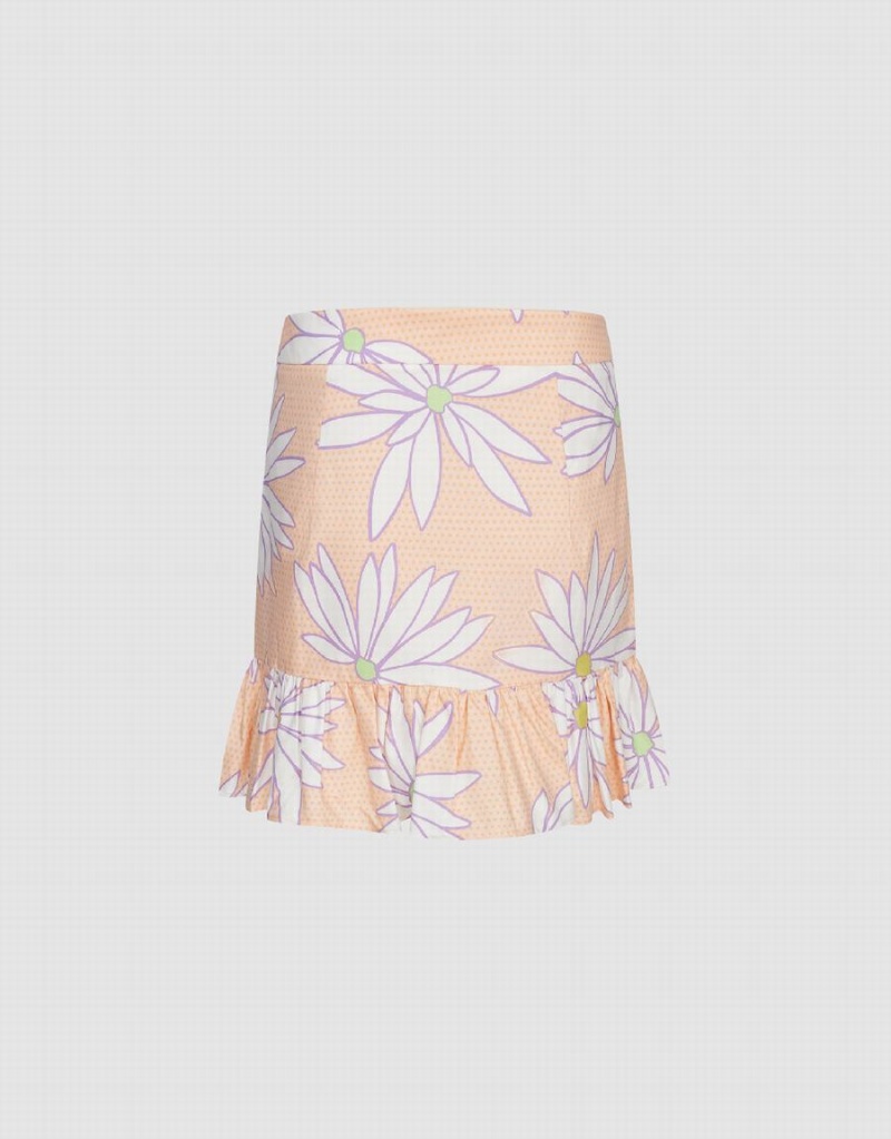 Falda Urban Revivo Plaid Mini A-Line Print Mujer Naranjas | XGZ5365GB