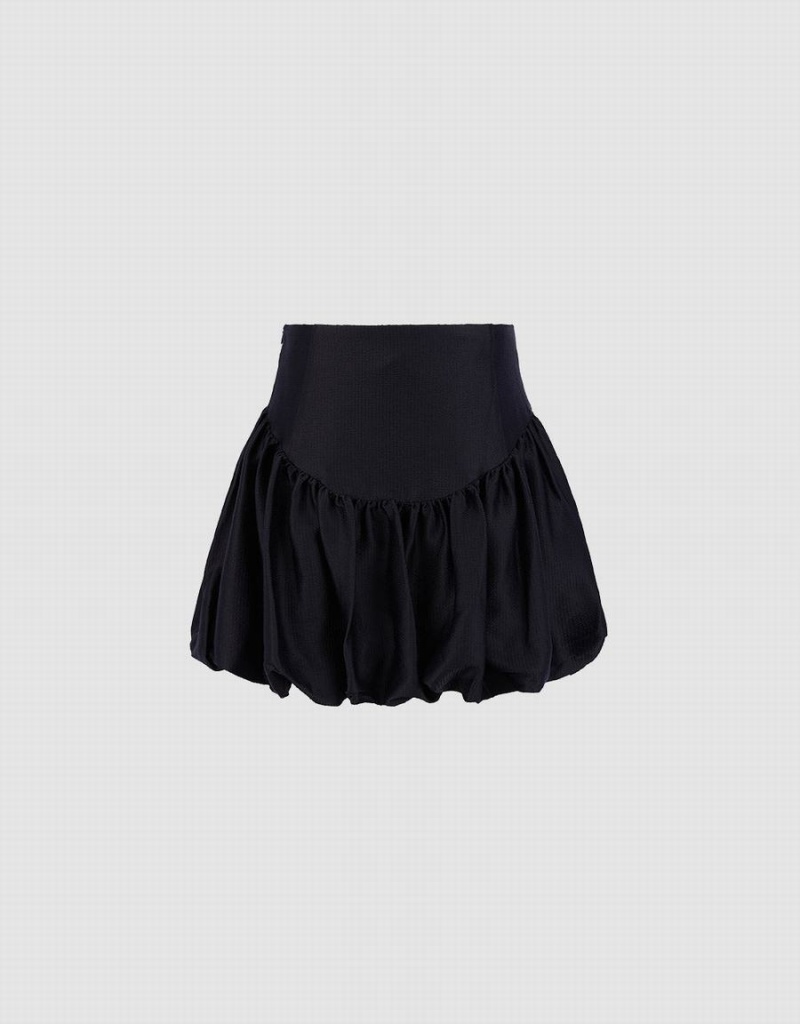 Falda Urban Revivo Ruffle A-Line Mujer Negros | IAQ867JU