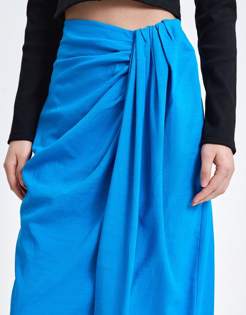 Falda Urban Revivo Wrapped Estilo Mujer Azules | LUK5561AQ