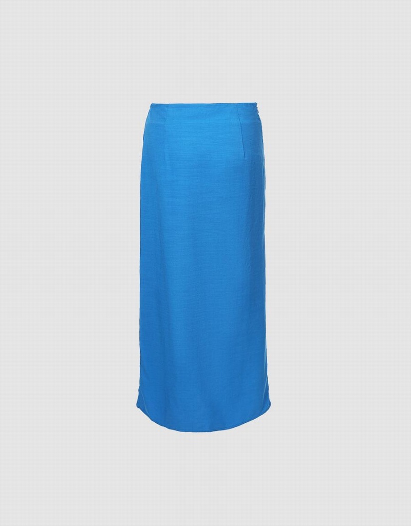 Falda Urban Revivo Wrapped Estilo Mujer Azules | LUK5561AQ