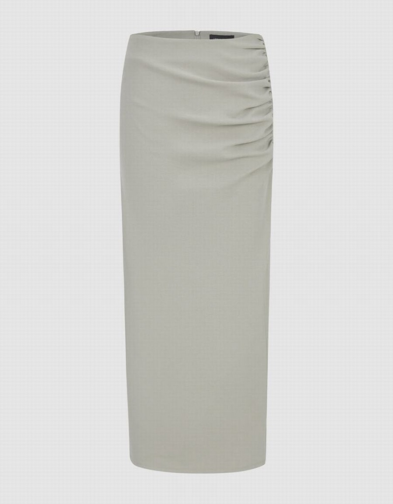 Falda Urban Revivo Wrapped Maxi Mujer Kaki | CMV222XT