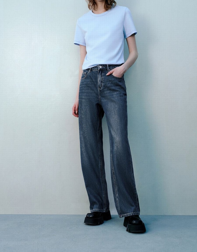 Jeans Urban Revivo Anchos-Leg Mujer Azules | BCL1884DD